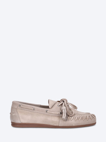 Fringe brushed boat loafers