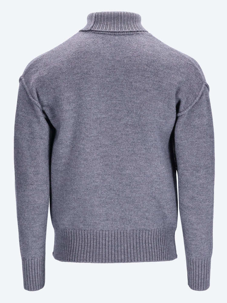 Funnel neck sweater with contrasted ami de coeur 3