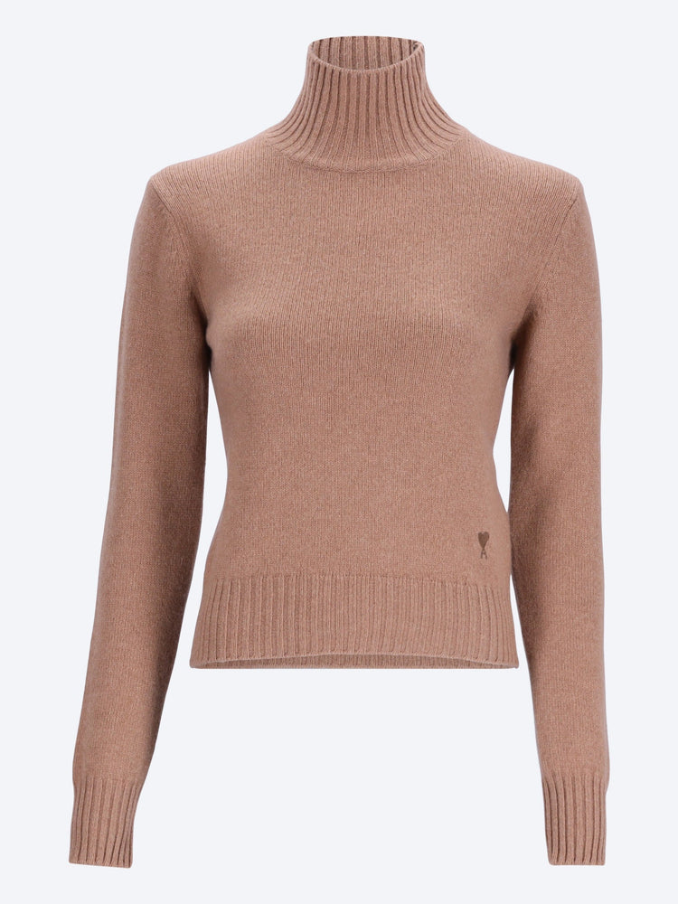 Pull col cheminée avec ami de coeur ton sur ton 1