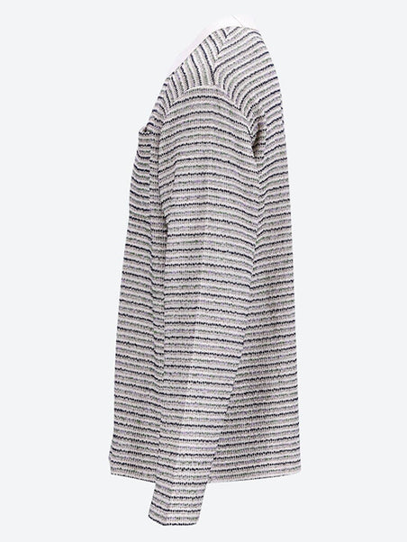 Gauze long sleeve mock neck shirt