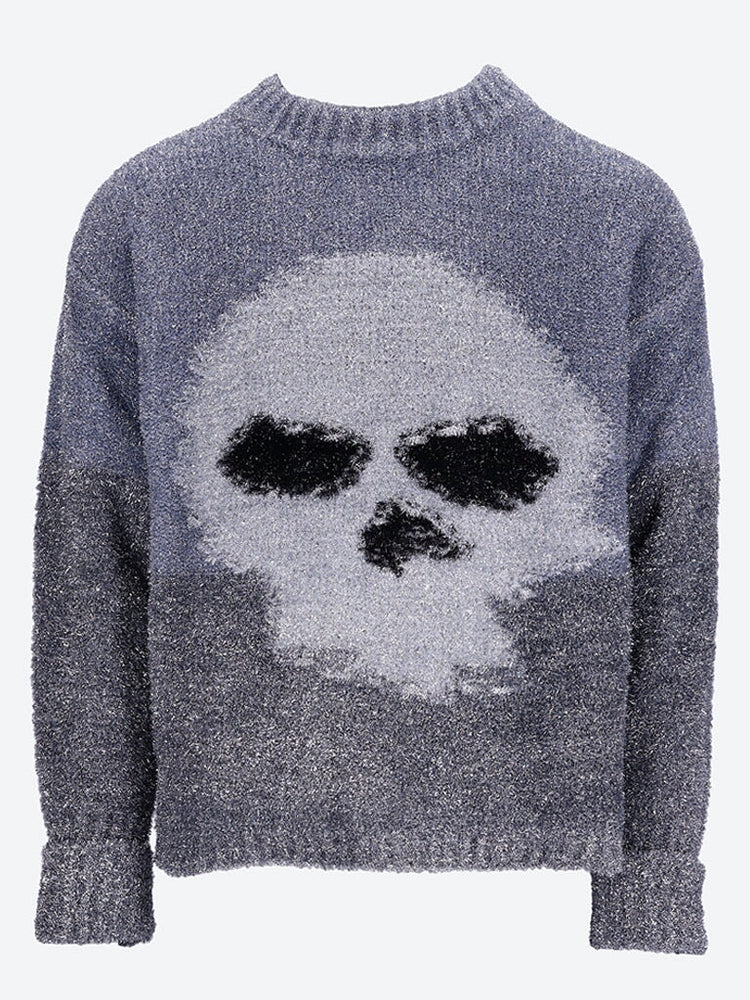 Glitter skull intarsia sweater 1