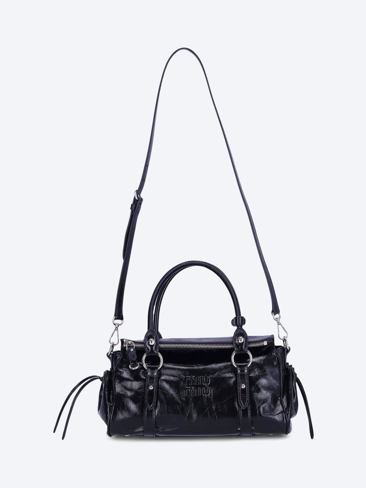 Glossy leather handbag 3
