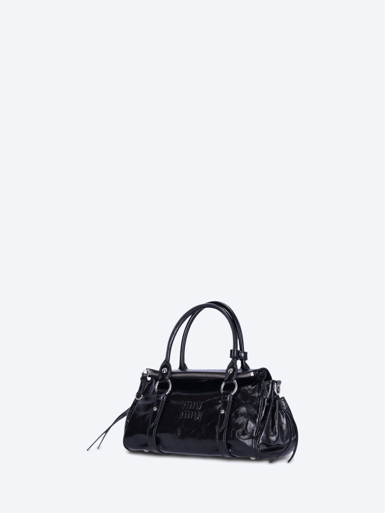 Glossy leather handbag 2