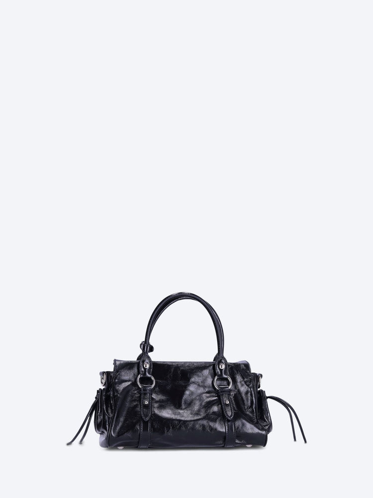 Glossy leather handbag 5