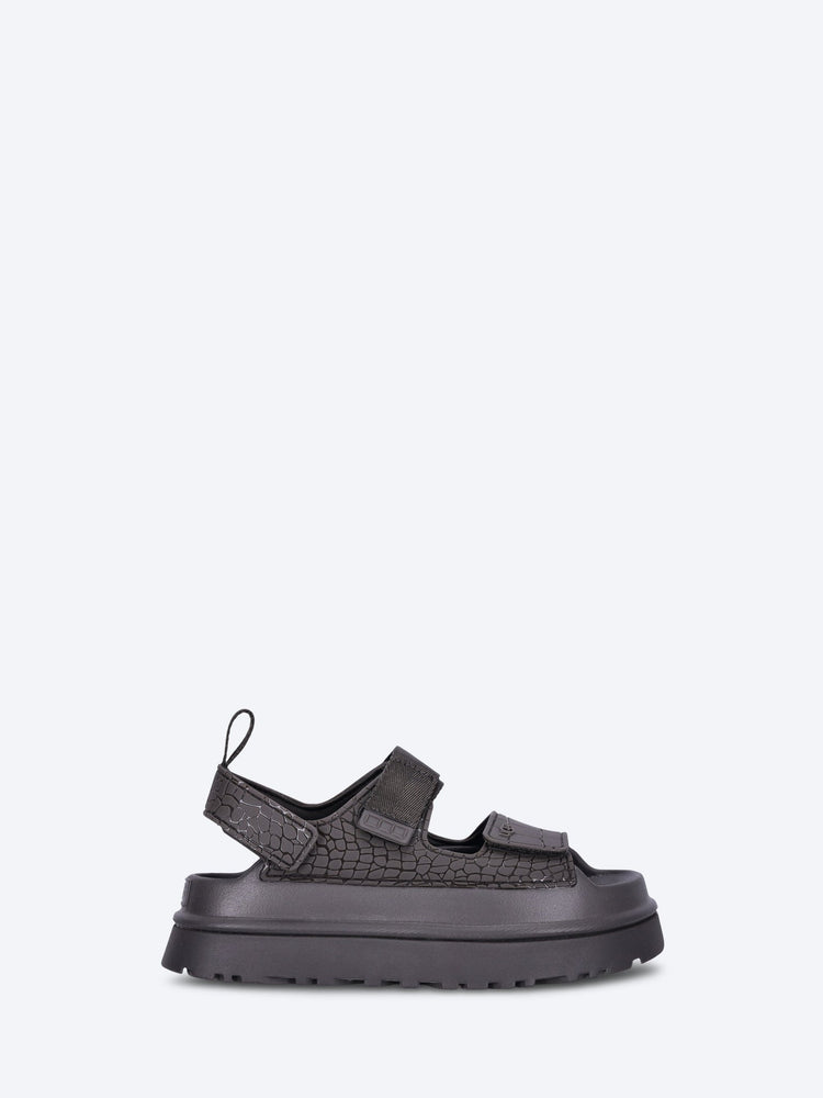Goldengloembossed sandals 1