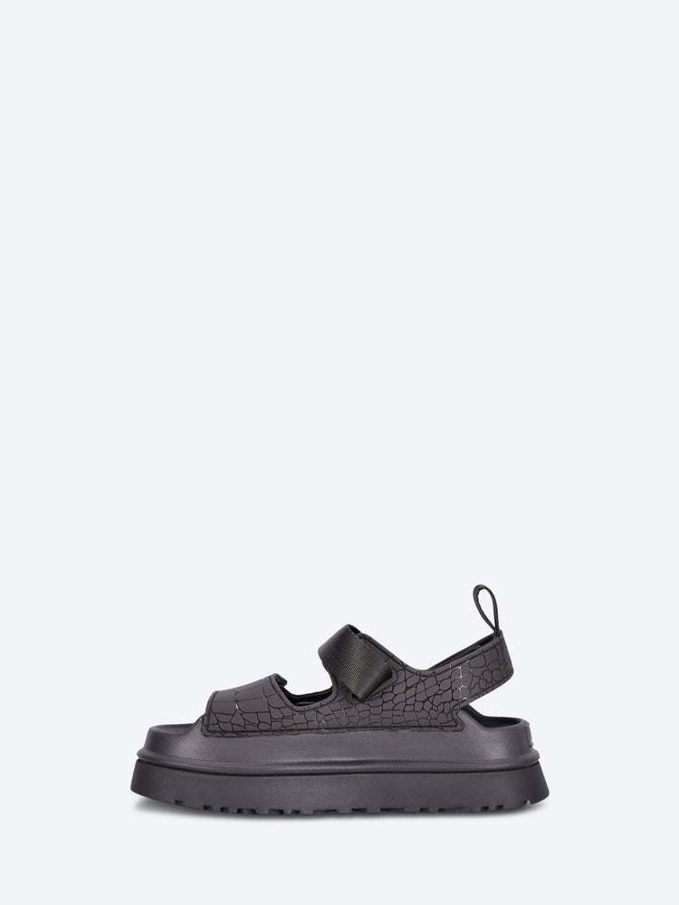 Goldengloembossed sandals 4