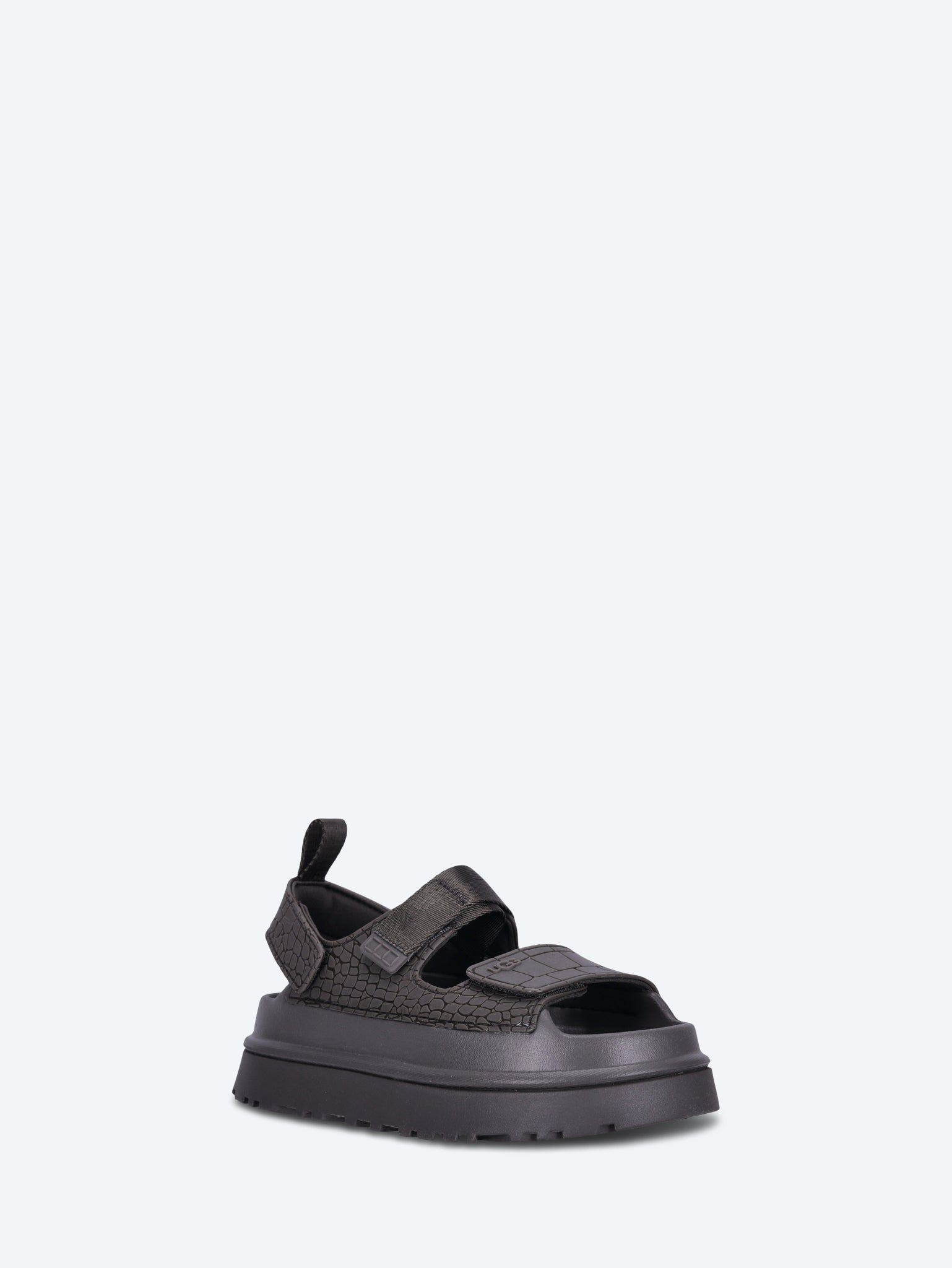 Goldengloembossed sandals 2