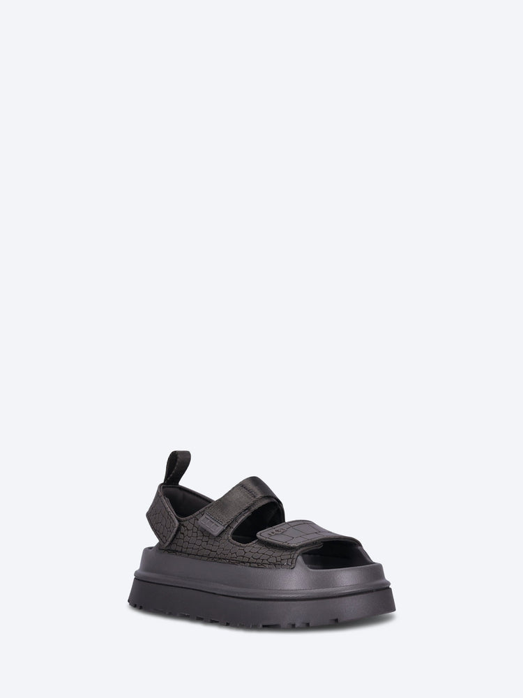 Goldengloembossed sandals 2