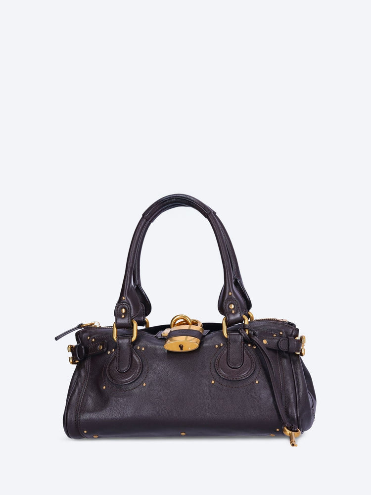 Grained leather paddington handbag 1