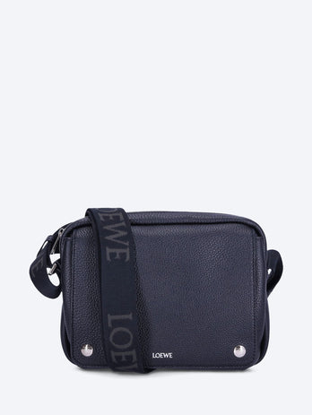 Grained leather pebble messenger medium shoulder bag