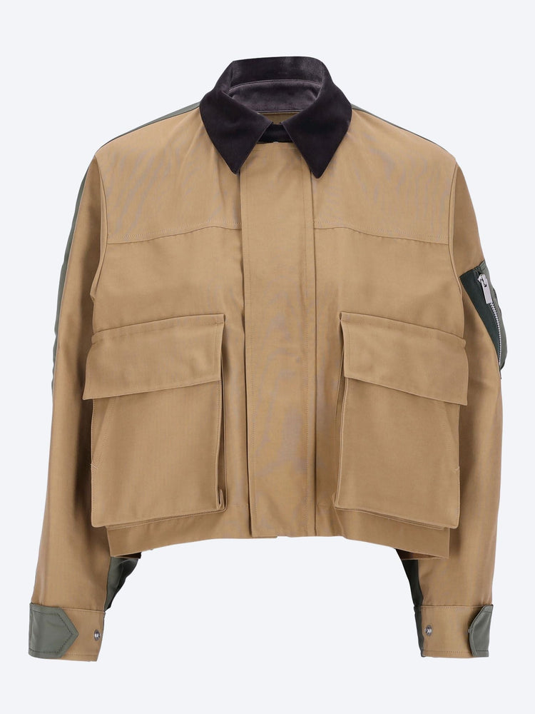 SACAI WOMEN-CLOTHING JACKETS Grosgrain x nylon twill blouson SACAI WOMEN-CLOTHING JACKETS Grosgrain x nylon twill blouson