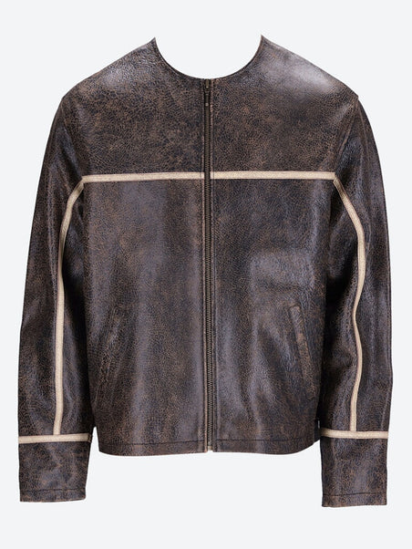 Gusa crackle leather jacket