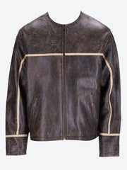 Gusa crackle leather jacket ref: