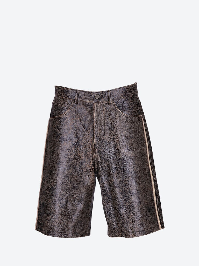 Gusa crackle leather shorts 1