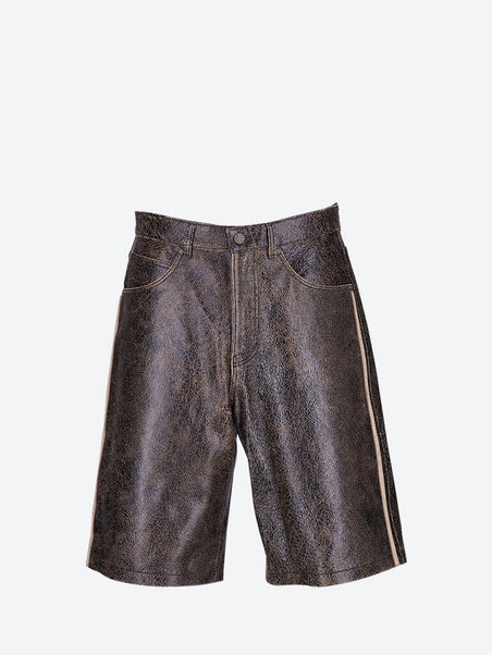 Gusa crackle leather shorts