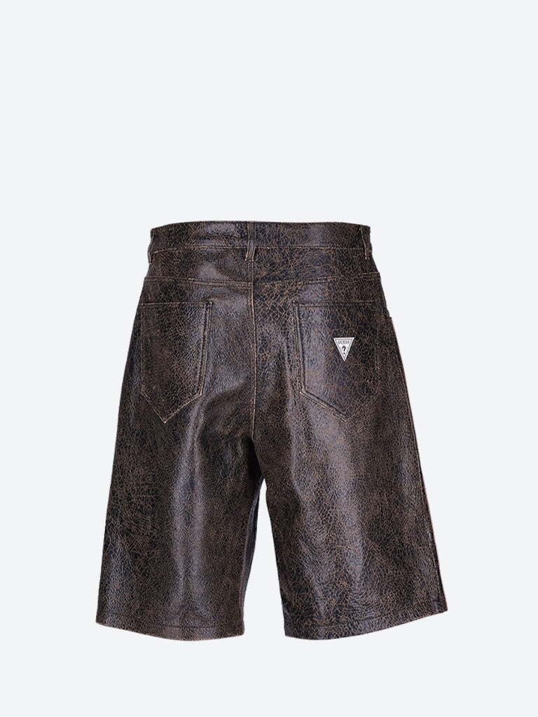 Gusa crackle leather shorts 3
