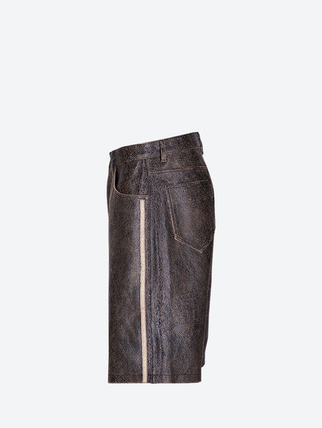 Gusa crackle leather shorts