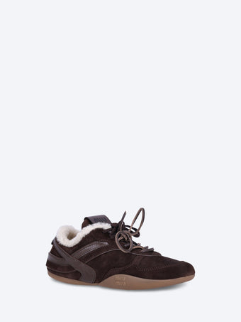 Gymnasium technical fabric and suede sneakers