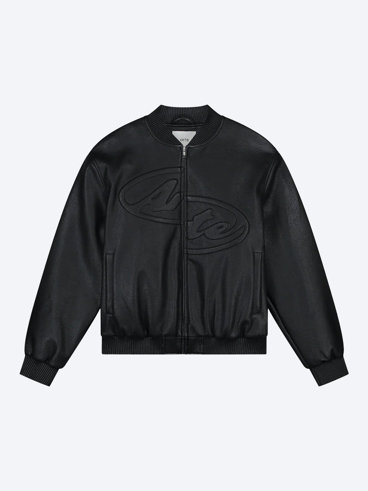 Lederjacke mit halbem Logo 1