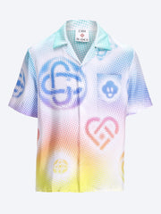 Halftone logo cuban collar long sleeve shirt ref: