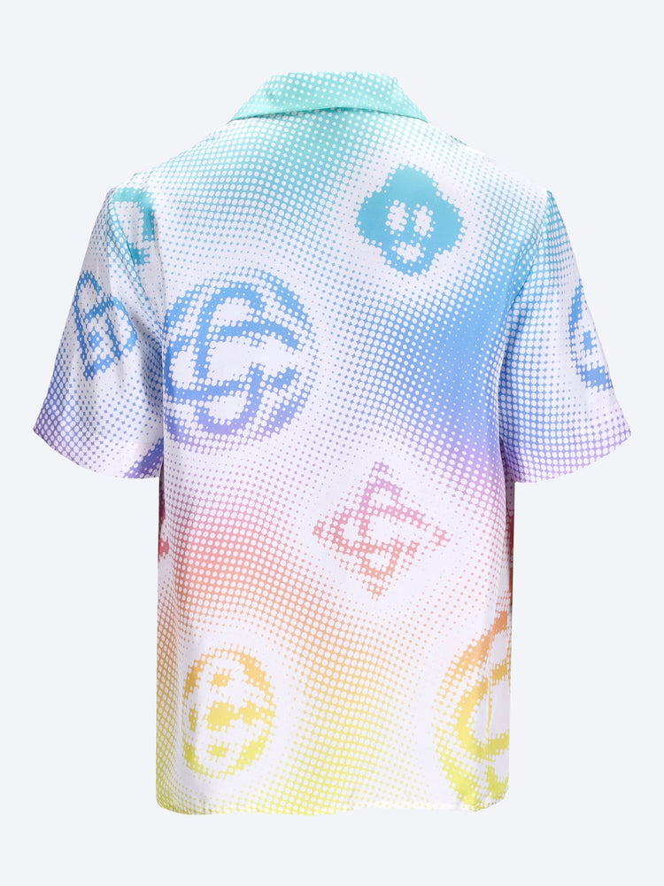 Halftone logo cuban collar long sleeve shirt 2