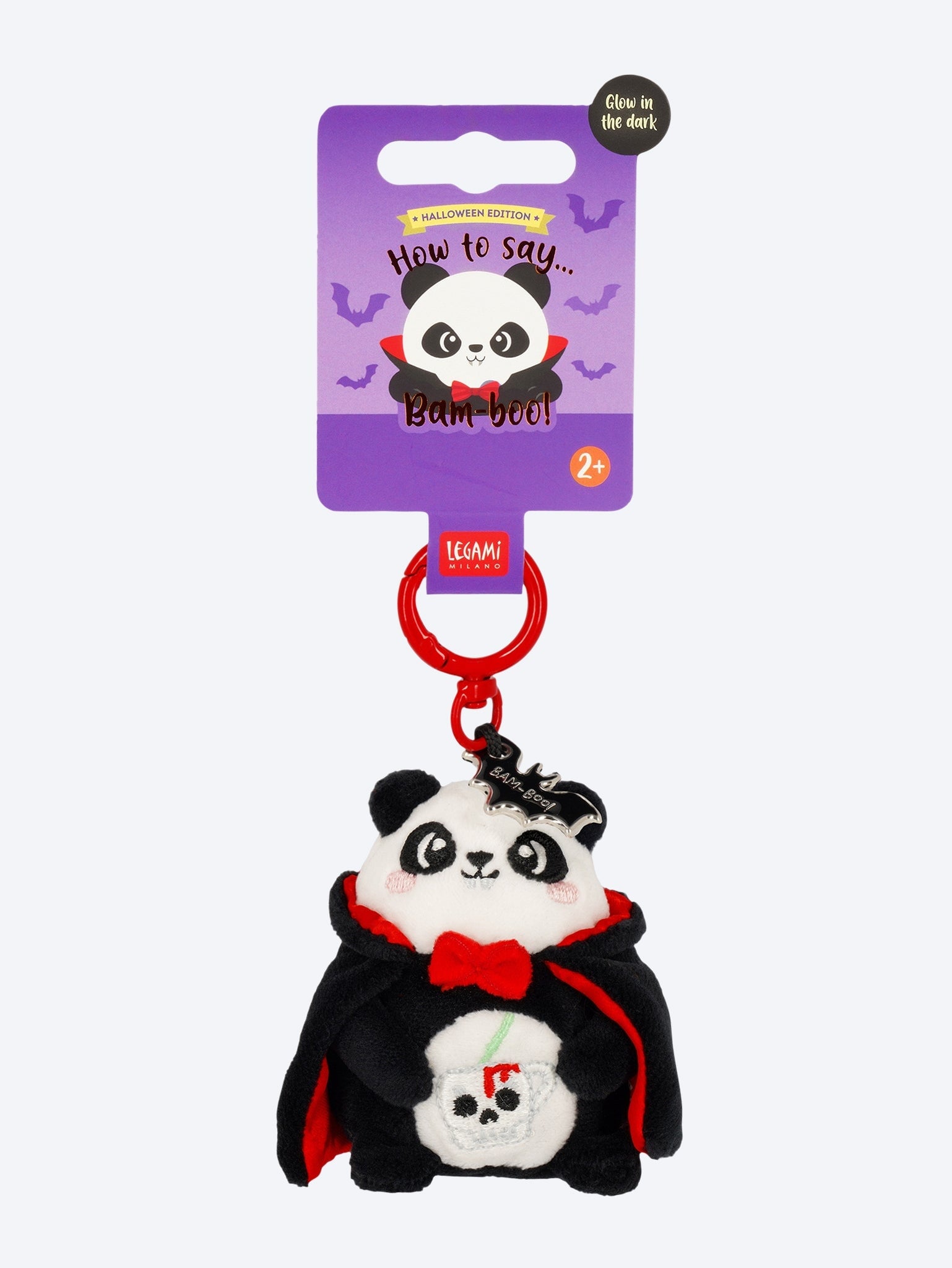 Halloween panda plush key ring 