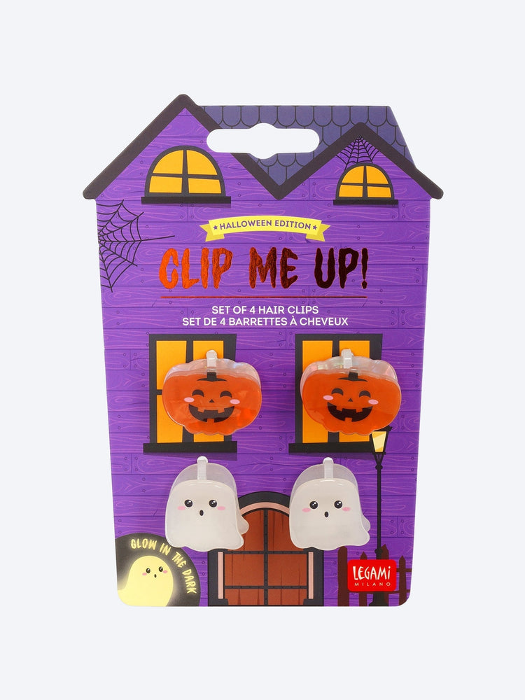 Halloween-Set aus vier Mini-Haarspangen – Clip Me Up! - Geist + Kürbis 1