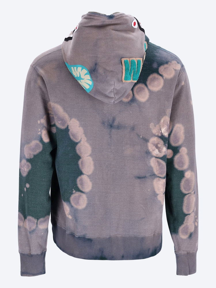 BATHING APE MEN-CLOTHING HOODIES Hand dye shark full zip hoodie