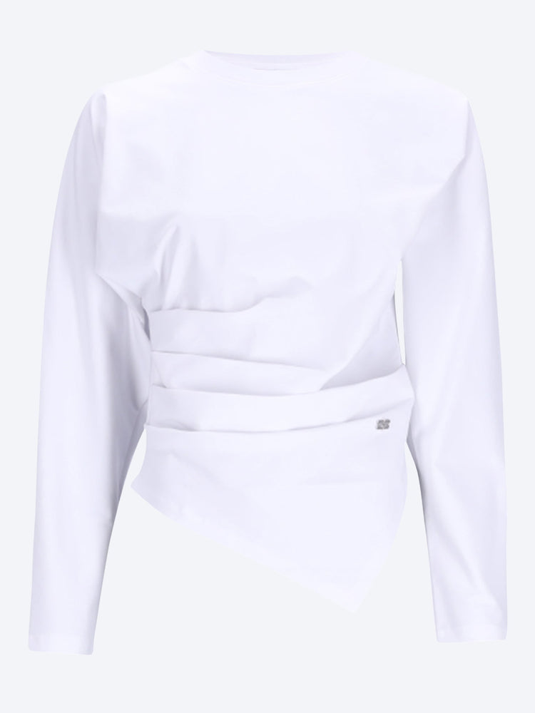 Drapierte Bluse aus schwerer Stretch-Baumwolle 1