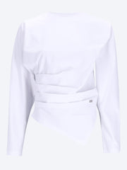 Drapierte Bluse aus schwerer Stretch-Baumwolle ref: