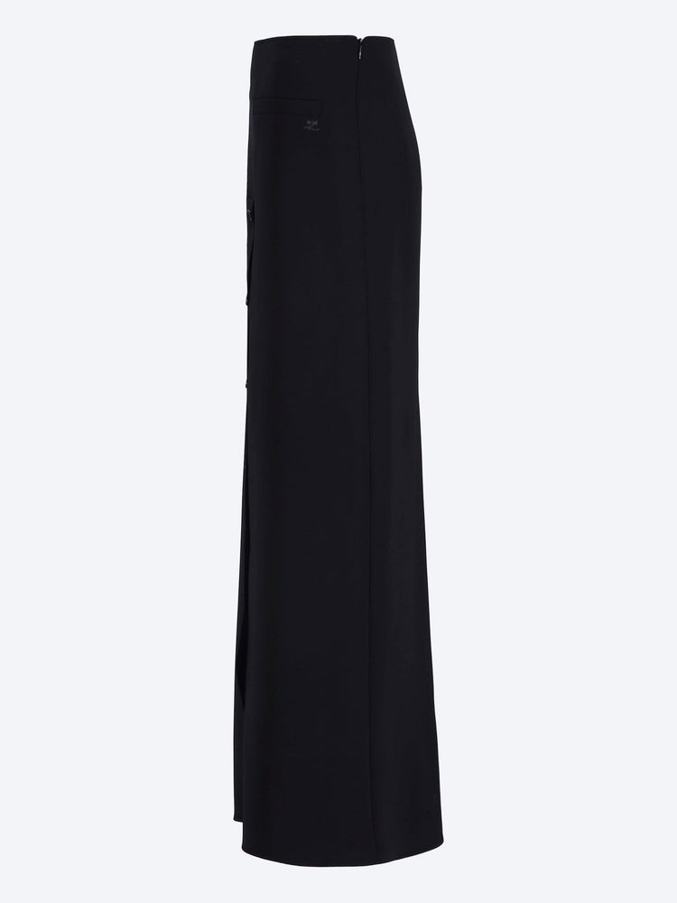 Heritage slit crepe long skirt 2