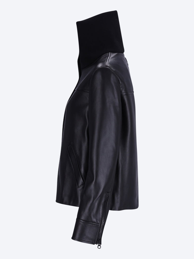 Veste en cuir col montant 2