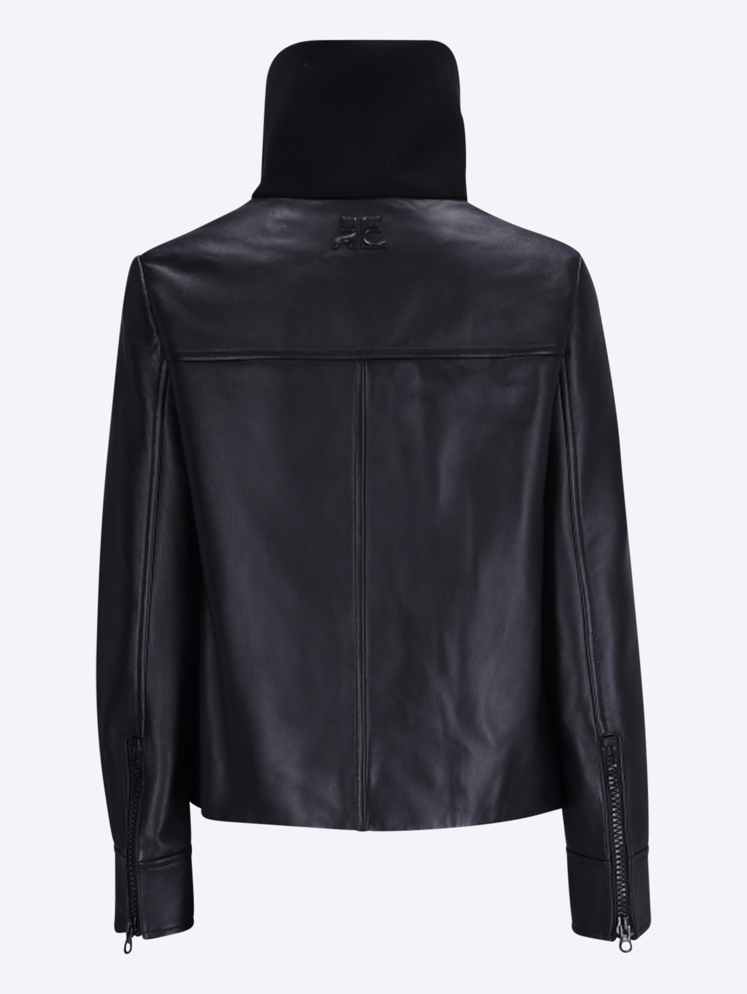 Veste en cuir col montant 3