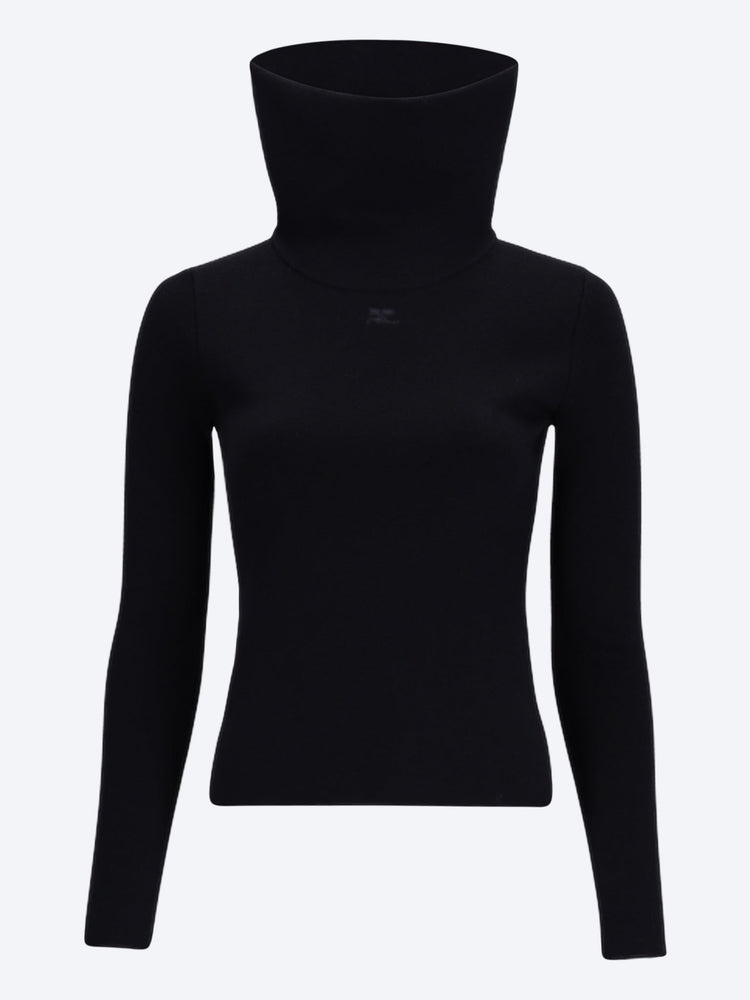 High collar merino wool sweater 1