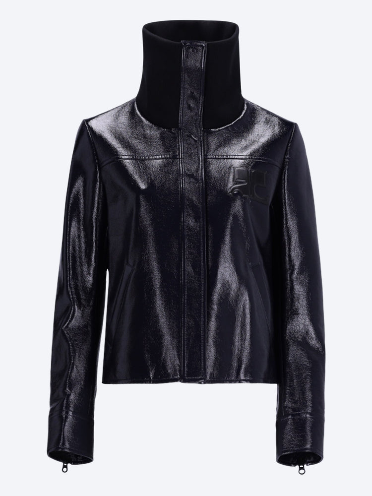 Veste en vinyle col montant 1