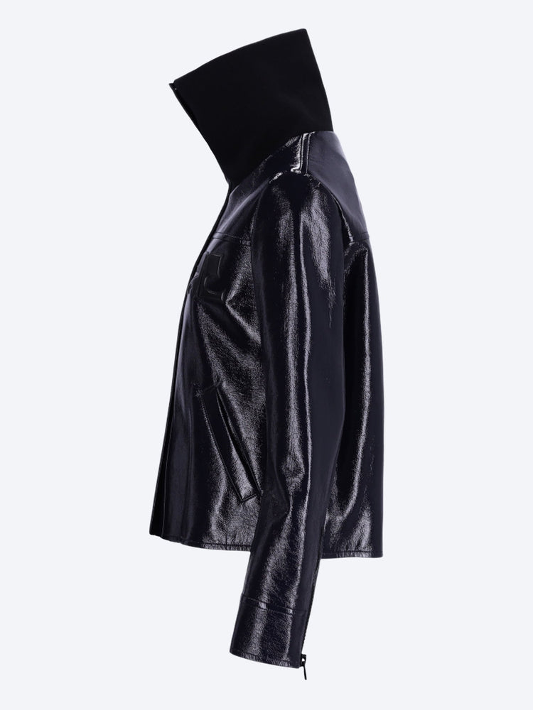 Veste en vinyle col montant 2