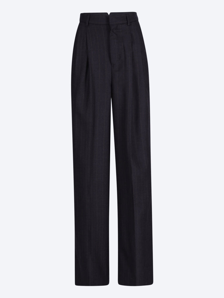 Weite Hose mit hoher Taille und zwei Falten 1