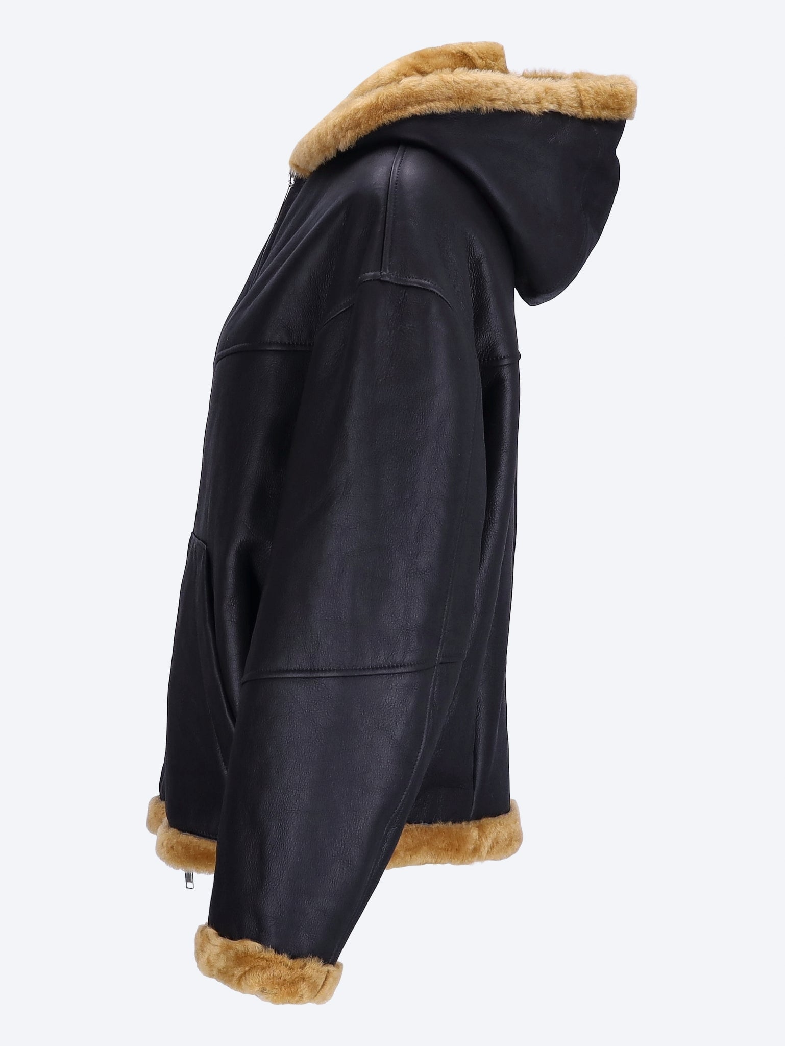 Hoodie shearling bomber reversible jacket 2