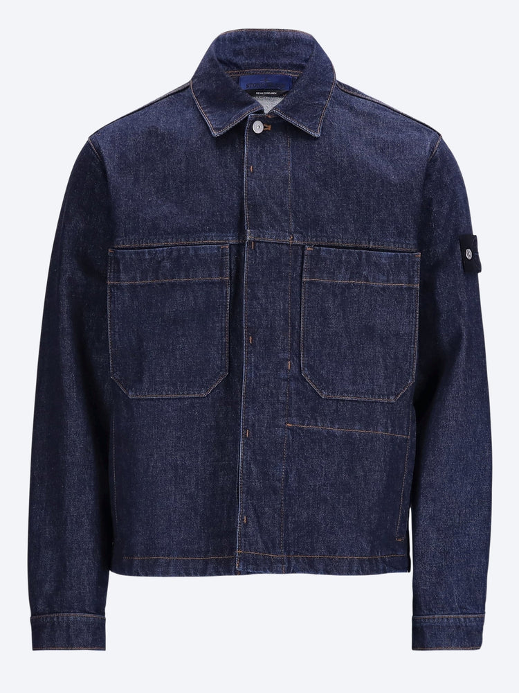 Indigo denim-rinsed biker jacket 1