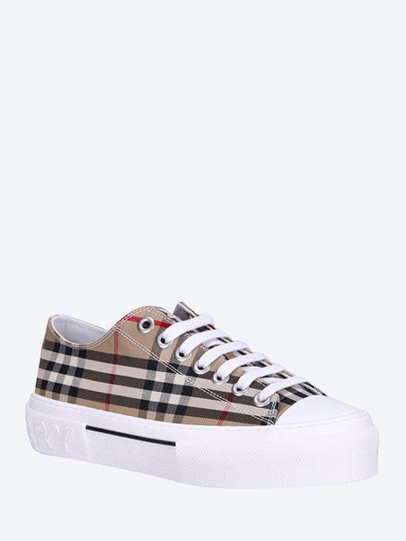 Jack check leather sneakers