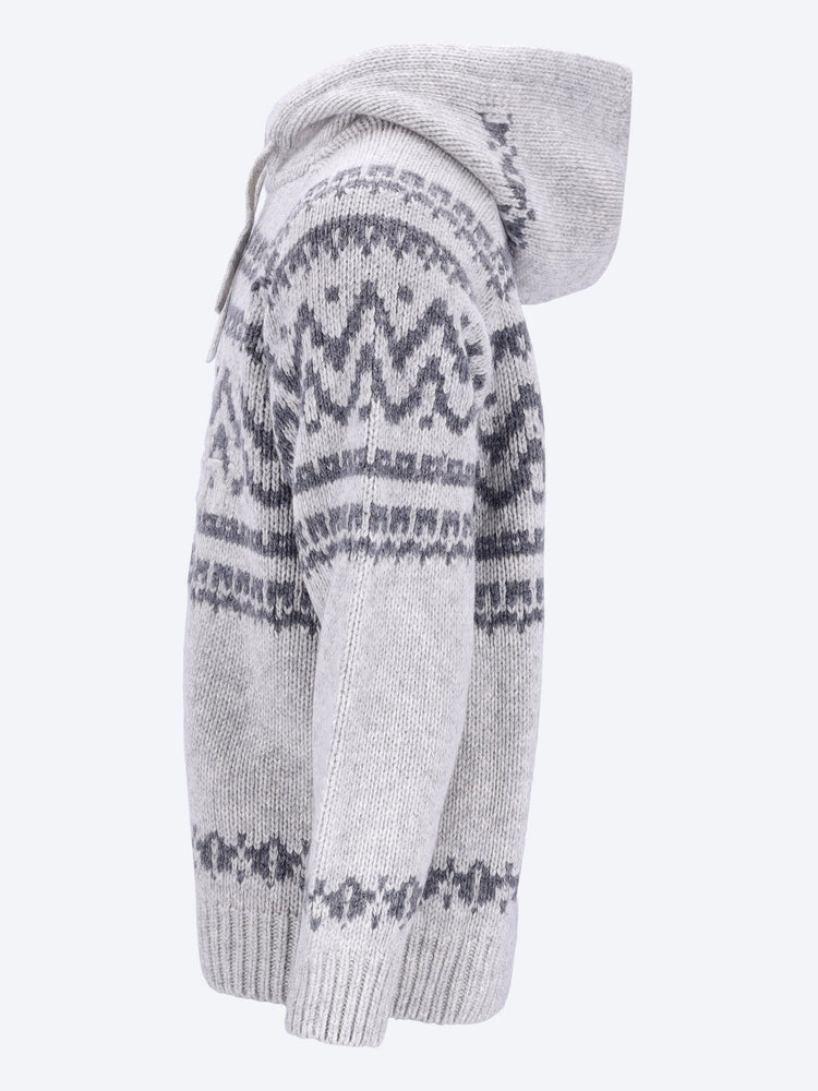 Jacquard knit hoodie 2
