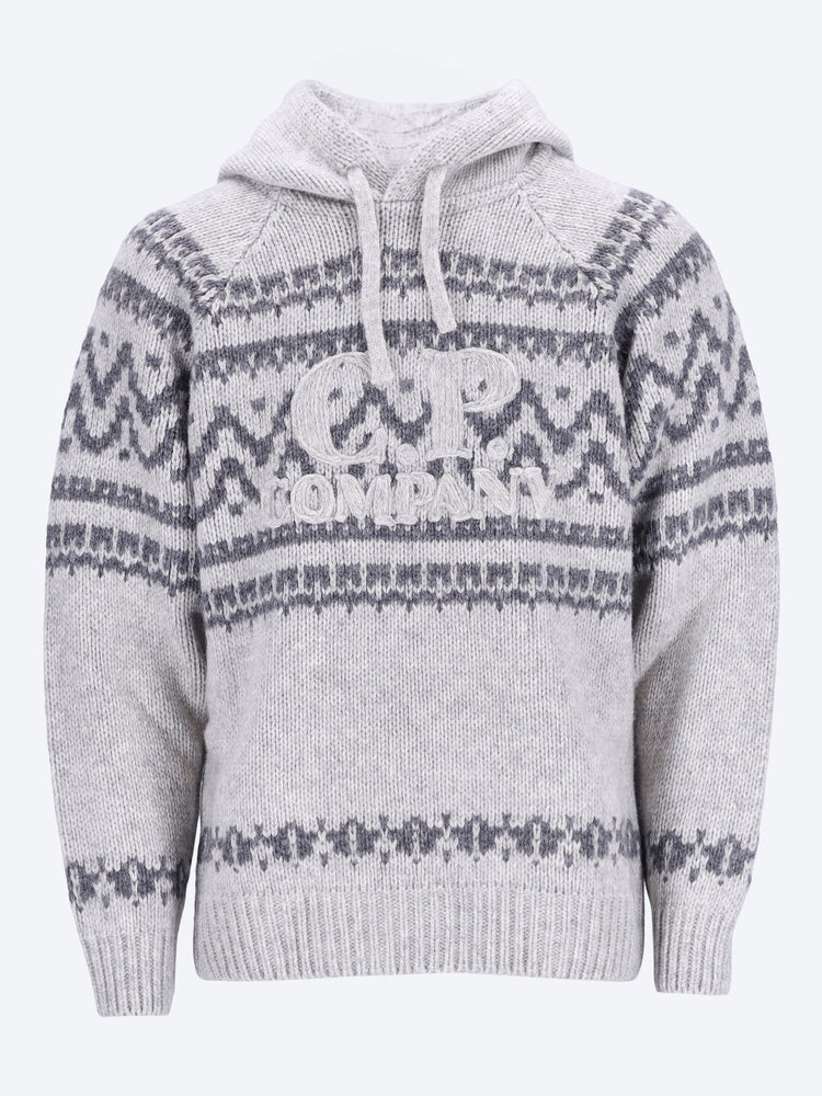 Jacquard knit hoodie 1