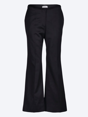 Kick flare raw-edge pants