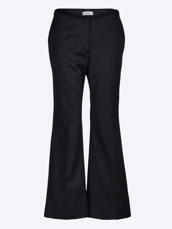 Kick flare raw-edge pants