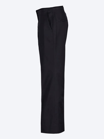 Kick flare raw-edge pants