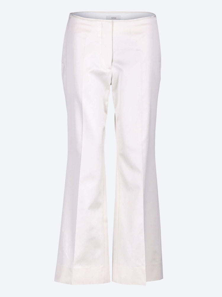 Kick flare raw-edge pants 1