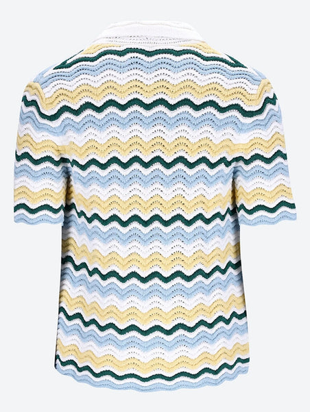 Knit boucle wave shirt
