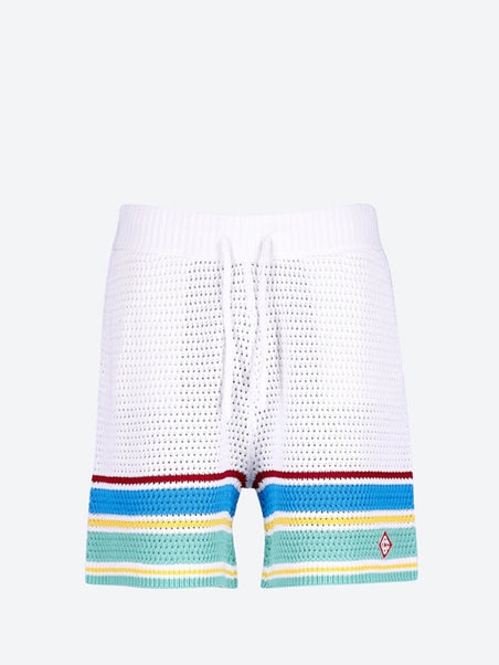 Knit crochet effect tennis shorts
