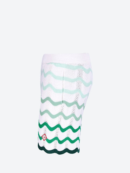 Knit gradient wave texture shorts