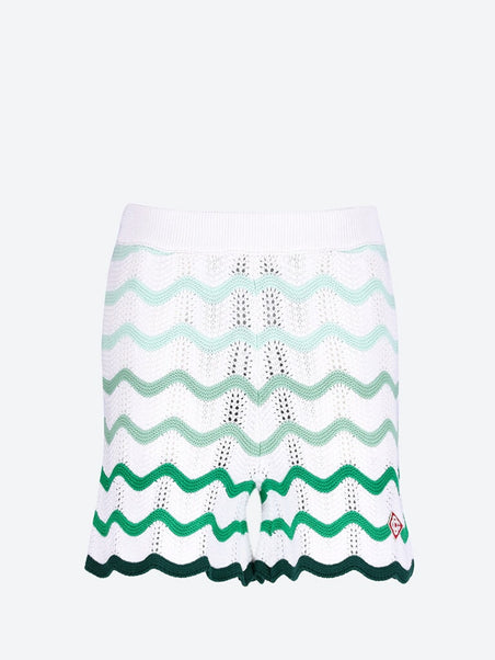 Knit gradient wave texture shorts